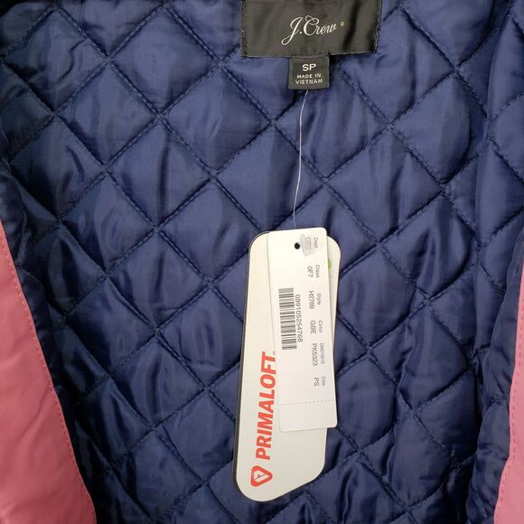 New J.Crew Perfect Winter Parka Eco Primaloft Size SP Petite Guava Berry Pink - Picture 3 of 4